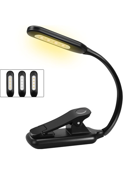 Kitap Işığı, Şarj Edilebilir Okuma Işığı, Yatakta Okumak Için 3 Parlaklığa Sahip 9 LED Kitap Işığı, Kolay Takılabilen Okuma Lambası (Yurt Dışından)