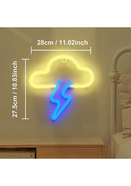 Bulut Neon Tabelalar LED Tabelalar Yatak Odası Dekor Usb/powered LED Gece Lambası Neon Işık Burcu Bar, Parti, Oda C (Yurt Dışından)