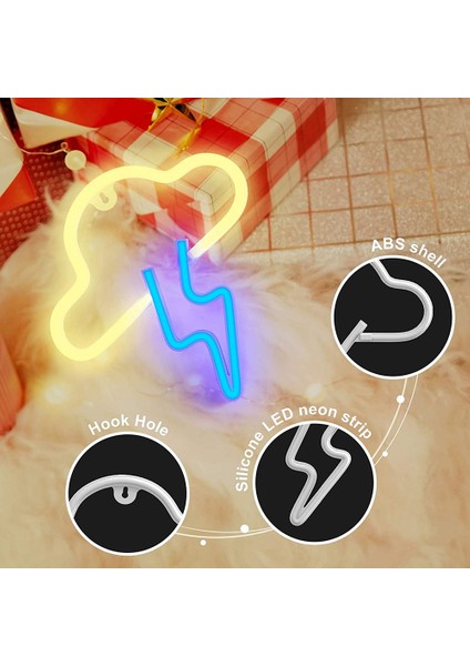 Bulut Neon Tabelalar LED Tabelalar Yatak Odası Dekor Usb/powered LED Gece Lambası Neon Işık Burcu Bar, Parti, Oda C (Yurt Dışından)