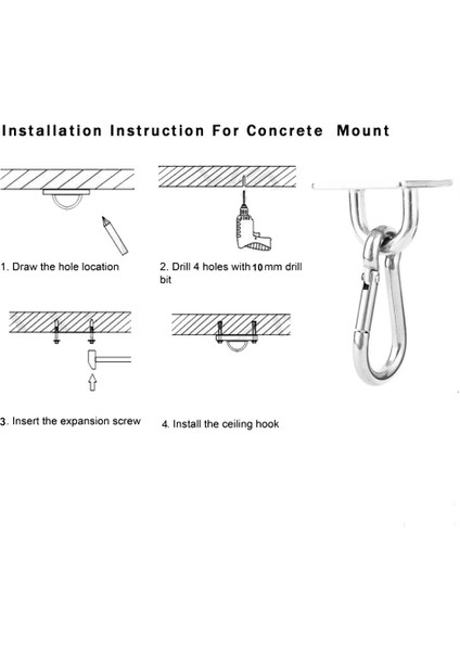 Takım M6 Tavan Duvar Montaj Asılı Donanım Montaj Seti U Şeklinde Kancalar Yoga Hamak Salıncaklar Deniz Yat Aksesuarları (Yurt Dışından) fırsatları