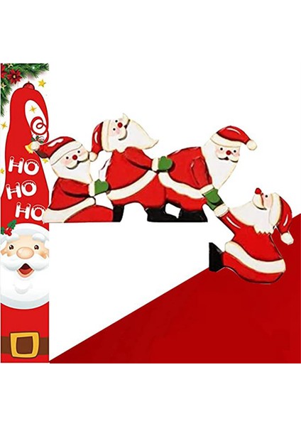2pcs Noel Kapı Çerçevesi Süslemeleri Ahşap Süslemeler Noel Baba Christmaswood El Sanatları Noel (Yurt Dışından)
