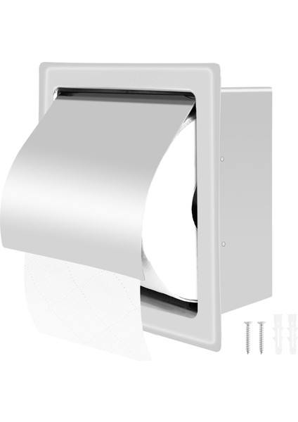 Paslanmaz Çelik Gömme Tuvalet Kağıdı Tutucu Duvar Tuvalet Kağıdı Tutucu, Modern Stil Tuvalet Kağıdı Tutucu, Banyo Için Gömme Rulo Kağıt Dispenseri (Yurt Dışından)