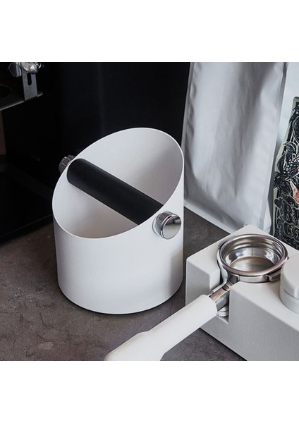 Kahve Için Knock Box, Çıkarılabilir Knock Bar ile Espresso Kutusu Ev Mutfak Ofis Espresso Makinesi Aksesuarları-Beyaz (Yurt Dışından)