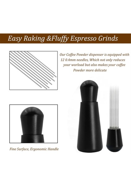 Espresso Dağıtım Araçları, 12 Iğneler 0.4mm Espresso Kahve Karıştırıcı Karıştırma Sabotaj Dağıtıcı Aracı Standı B ile (Yurt Dışından)