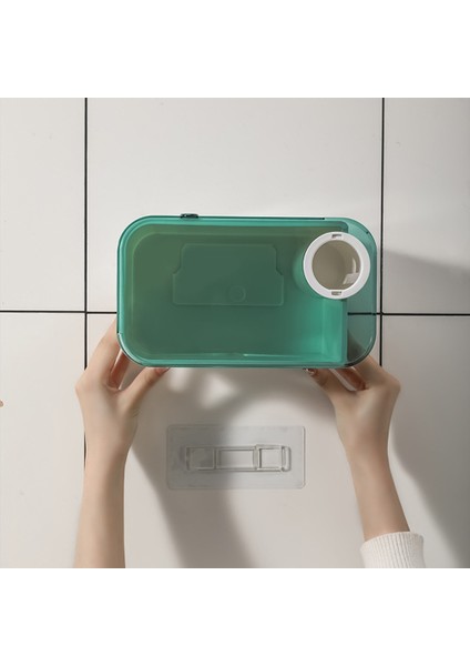 Duvara Montaj Banyo Doku Yumruksuz Telefon Raf Kılıfı Tuvalet Kağıdı Tutucu Su Geçirmez Raf Organizatör Siyah (Yurt Dışından)