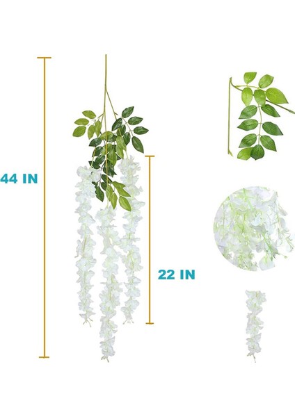 12 Adet Wisteria Çiçek Sarmaşıkları Çelenk, 3,75 Feet Yapay Çiçek Dizeleri, Asılı Çiçekler, Ipek Wisteria C (Yurt Dışından) indirimleri