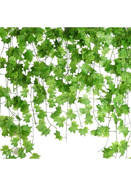 12 Adet 7.5ft Yapay Akçaağaç Yaprakları Asılı Sarmaşıklar, Ivy Garland Bahçe Düğün Süslemeleri Için Asılı Bitkiler (Yurt Dışından)