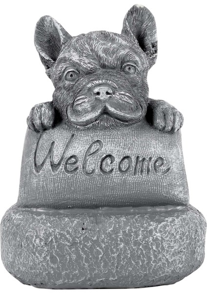Fransız-Bulldog Kaideye Hoş Geldiniz Ev Veya Bahçe Aksesuarları Bahçe Bahçe Dekoru Dış Mekan Dekorasyonu (Yurt Dışından)