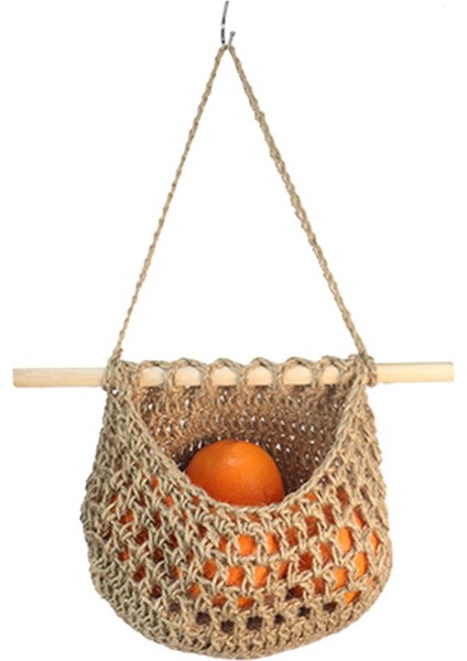 Duvar Meyve Sepeti Örgülü Asılı Sepetler Mutfak Meyve ve Sebze Sepeti 3 Katmanlı Depolama Asılı Dokuma Cep A (Yurt Dışından) indirimleri