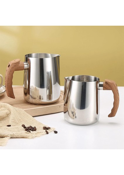 Süt Köpürtme Sürahisi 20 Oz (600ML), Haşlanma Önleyici Saplı Espresso Buharlama Sürahileri, Süt Köpürtücü Bardak Paslanmaz Çelik (Yurt Dışından)