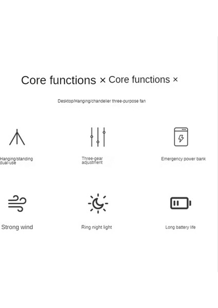 Kamp Fanı Çok Fonksiyonlu USB Masa Tripod Standı Hava Soğutucu Fan 10000 Mah Gece Lambası ile Açık Tavan Vantilatörü A (Yurt Dışından)