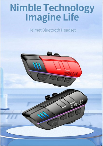 Lx4 Bluetooth Motosiklet Kask Kulaklık Kablosuz Handsfree Çağrı Su Geçirmez Stereo Parazit Önleyici Kulaklık Kırmızı (Yurt Dışından) modelleri