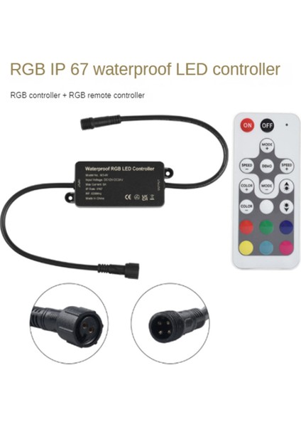 Rgb LED Denetleyici Dimmer LED Denetleyici DC12-24V, Işık Çubuğu ile Rgb Renkli LED Işık Lamba Denetleyici Dimmer (Yurt Dışından)