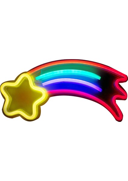 Neon Burcu LED Işık, Meteor Şekilli Neon Işık, Düğün / Doğum Günü ve Çocuk Odası Duvar Dekoru Için Akrilik Burcu LED Işıklar (Yurt Dışından)