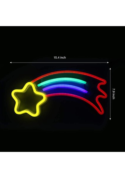 Neon Burcu LED Işık, Meteor Şekilli Neon Işık, Düğün / Doğum Günü ve Çocuk Odası Duvar Dekoru Için Akrilik Burcu LED Işıklar (Yurt Dışından)