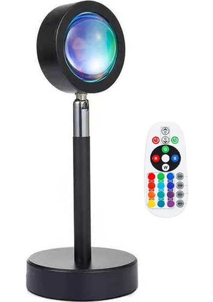16 Renk Gün Batımı Gökkuşağı Gece Işığı Projektör Başucu Masa Lambası Günü Hediyesi USB Lamba Yatak Odası Atmosfer Lambası (Yurt Dışından)