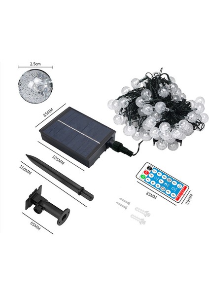 Güneş Işık Zinciri, 50 Renkli Kristal Top, Noel Için IP65 Suya Dayanıklı, Dekorasyonlar, Festivaller, (Yurt Dışından)