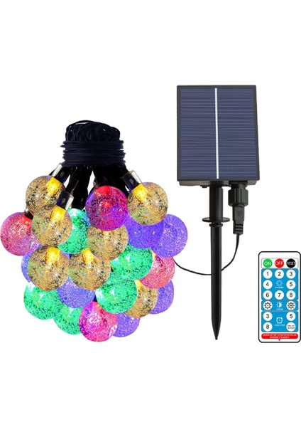 Güneş Işık Zinciri, 50 Renkli Kristal Top, Noel Için IP65 Suya Dayanıklı, Dekorasyonlar, Festivaller, (Yurt Dışından) fiyatları