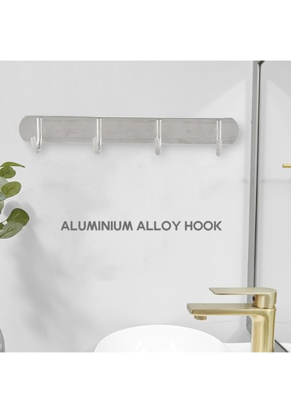 Alüminyum Alaşımlı 4 Askı Havlu Şapka Ceket Elbise Duvara Montaj Raf Kancası (Yurt Dışından)