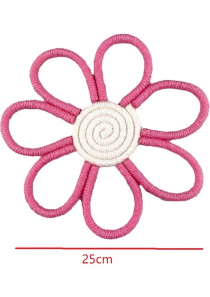 Boho Dekor Papatya Çiçek Dokuma Makrome Duvar Asılı Halat El Yapımı Dokuma Duvar Süsleme Kız Odası Çiçek Asılı Kolye B (Yurt Dışından)