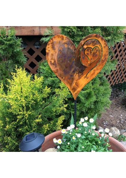 Bahçede 1 Adet Kalp 14GA Metalden Yapılmış Paslı Kalp Bahçede Kalp Kazığı (Yurt Dışından) indirimleri
