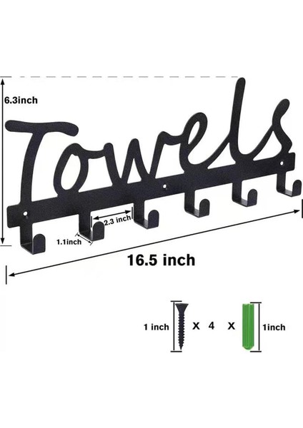 Kapı Üstü Kancalar, Banyo Havlu Askısı Ağır Hizmet Asmak Için Havluluk, 6 Kancalı Duvara Monte Havlu Askısı (Yurt Dışından)