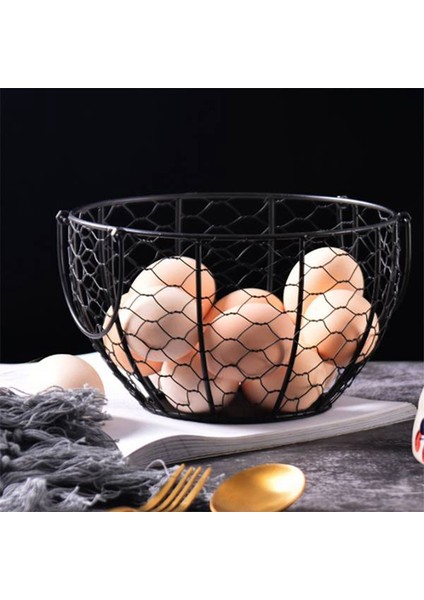 Seramik Yumurta Tutucu Tavuk Tel Yumurta Sepeti Meyve Sepeti Koleksiyonu Tavuk Süsler Dekorasyon Mutfak Depolama 19CMX22CM(B) (Yurt Dışından)