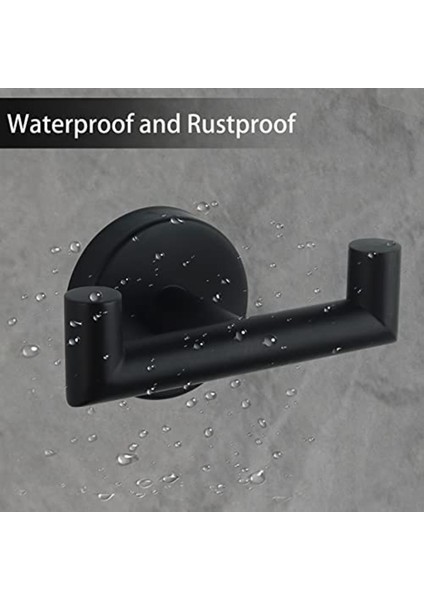 Banyo Için Çift Havlu Kancaları Siyah Duvara Monte Bornoz Askısı Çift Havlu Kancası Mutfak Banyo Için Havlu Tutucu (Yurt Dışından)