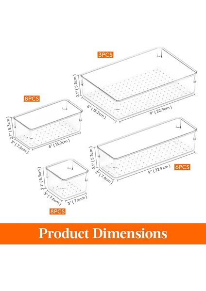 25 Adet Çekmece Organizatör Seti Şeffaf Plastik Masa Çekmece Düzenleyiciler Tepsiler Dresser Eşya Kutuları Makyaj Için Ayırma Kutusu (Yurt Dışından)