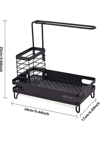 Mutfak Lavabo Düzenleyici, Mutfak Lavabo Sünger Tutucu Paslanmaz Çelik Bulaşık Elbise Rafı ve Lavabo Fırça Tutucu (Yurt Dışından)