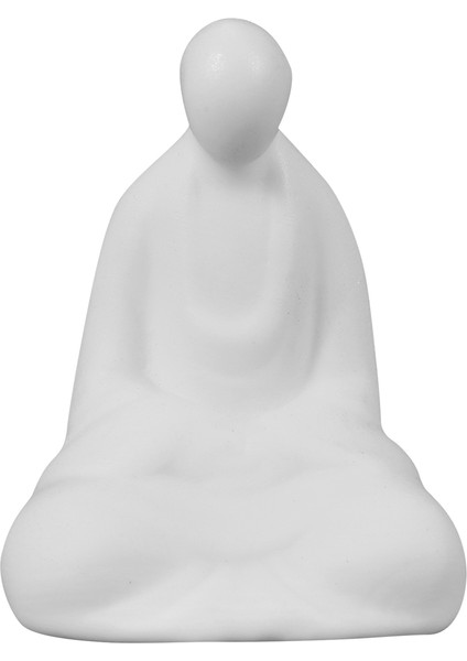 Mini Beyaz Seramik Buda Heykeli Meditasyon Buda Heykeli Dekorasyon Minyatür Peyzaj Aksesuarları (Yurt Dışından)