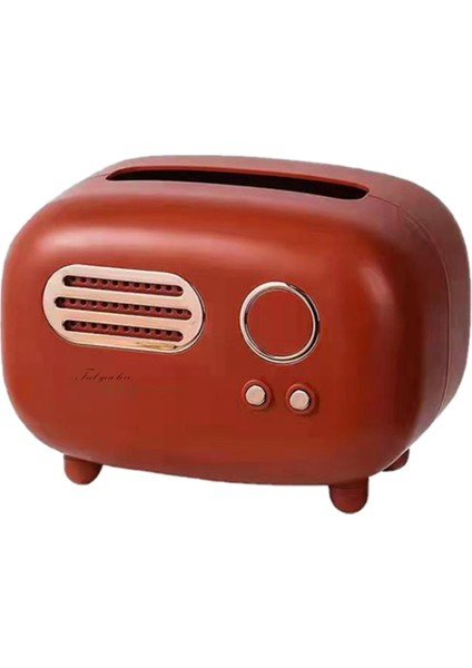 Mutfak, Banyo Vanity Tezgahları, Komodinler, Masalar ve Masalar Için Retro Radyo Şekli Doku Kapak Kutusu, Kırmızı (Yurt Dışından)