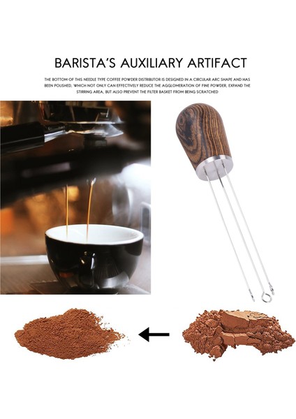 Espresso Iğne Dağıtıcısı,ahşap Saplı Espresso Iğne Dağıtıcısı,espresso Barista Kahve Karıştırıcı Dağıtıcısı,c (Yurt Dışından)