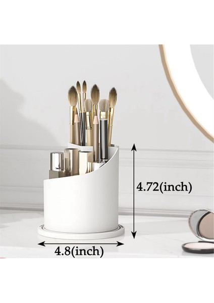 360° Dönen Makyaj Fırça Tutucu Kapaklı Lüks Kozmetik Organizatör Ruj Kaş Kalemi Tutucu Saklama Kutusu A (Yurt Dışından) fırsatları