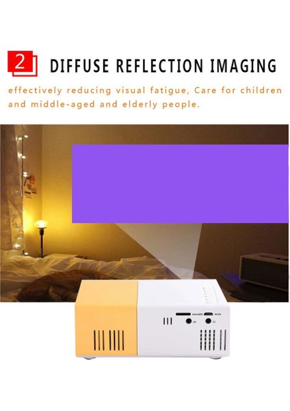 Okul Sezonu Çok Fonksiyonlu Sınıf Mini Projektör LED Mini Kablosuz 1080P Hd Projektör, Ab Fişli, Siyah-Beyaz (Yurt Dışından) fiyatları