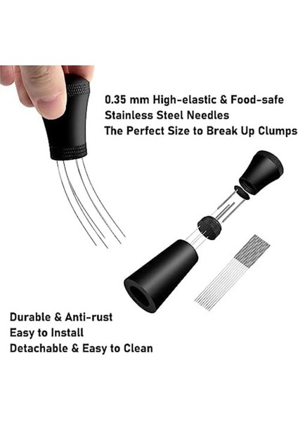 Wdt Tools Espresso Dağıtım Aracı - 53,5 mm Dozaj Hunisi ve 0,35 mm 316 Paslanmaz Çelik Iğneler Karıştırıcı Dağıtıcı (Yurt Dışından) fırsatları
