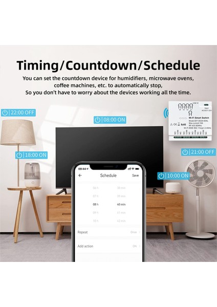 4ch Wifi Akıllı Anahtar + Uzaktan 85-265V USB 5V 2.4g Wifi Ev Otomasyon Modülü Iftt Alexa Google Ev Için (Yurt Dışından)