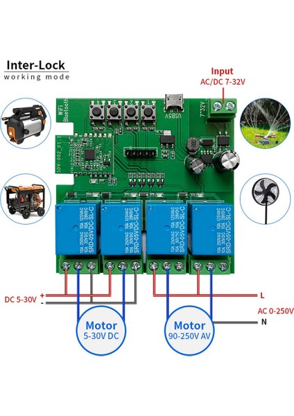 4ch Wifi Akıllı Anahtar + Uzaktan 85-265V USB 5V 2.4g Wifi Ev Otomasyon Modülü Iftt Alexa Google Ev Için (Yurt Dışından)