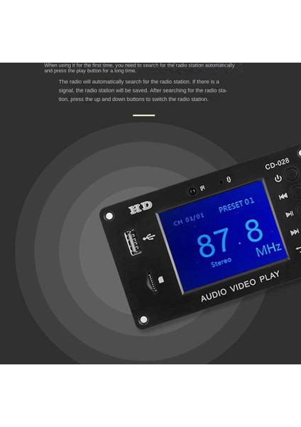 Taşınabilir Hd Araba Kayıpsız Tam Format Mp5 Bluetooth 5.0 Takvim Saati Çalar Saat 2.8 Inç Tft Ekran Fm Ses Modülü (Yurt Dışından)