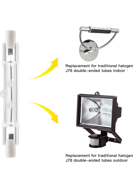 5 Paket R7S 118MM 300W 230V,R7S Halojen Doğrusal Ampul, Inşaat Işi Peyzaj Aydınlatma Için Kısılabilir Halojen Lamba (Yurt Dışından)