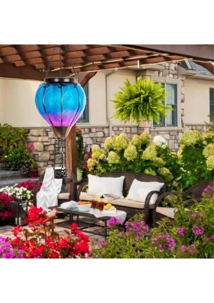 Sanat ve Hediyelik Güneş Enerjili Sıcak Hava Balonu Feneri - Asılı Güneş Enerjili LED Işıklar, Su Geçirmez Taşınabilir Dekoratif (Yurt Dışından)
