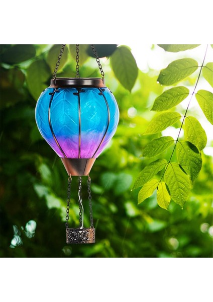Sanat ve Hediyelik Güneş Enerjili Sıcak Hava Balonu Feneri - Asılı Güneş Enerjili LED Işıklar, Su Geçirmez Taşınabilir Dekoratif (Yurt Dışından)