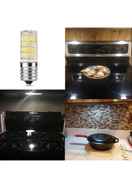 2 Paket 4W Kısılabilir LED E17 Mikrodalga Fırın Ampulü, Gün Işığı 6000K 40W Halojen Eşdeğer Işık, Seramik E17 LED Ampul (Yurt Dışından)