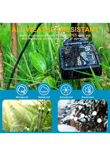 Güneş Enerjili Bahçe Işıkları, Yükseltilmiş 8led Ateş Böceği Işıkları Güneş Enerjili Açık Hava Su Geçirmez, Sallanan Işıklar Dekorasyon, Sıcak Beyaz 2 Adet (Yurt Dışından) modelleri