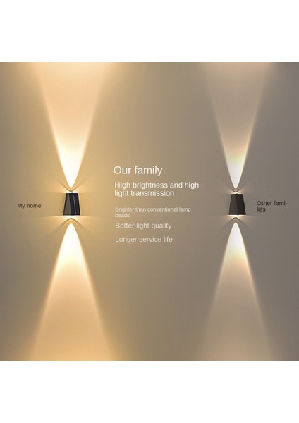 Güneş Enerjili Duvar Işığı Dış Mekan Yukarı-Aşağı Aydınlatma LED Lamba Avlu Bahçe Için Güneş Enerjili Duvar Yıkama Işıkları 3 Işık (Yurt Dışından) fiyatları