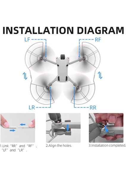 Mini 4 Pro Iniş Takımı Için Pervane Koruma Entegre Pervaneler Koruyucu Koruyucu Halkalar Drone Muhafızları Aksesuarları (Yurt Dışından)