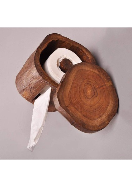 Vintage Ahşap Kağıt Tüp Ev Otel Odası Doku Kutusu Banyo Rulo Tutucu Banyo Mutfak Kağıdı Tutucu (Yurt Dışından)