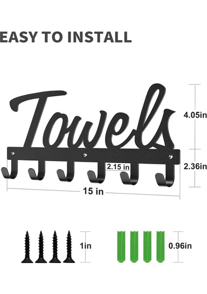 Havlu Askısı, Banyo Duvara Monte Havlu Askıları, Banyo Yerden Tasarruf Için 6 Kanca Havluluk, Su Geçirmez Paslanmaz (Yurt Dışından) modelleri