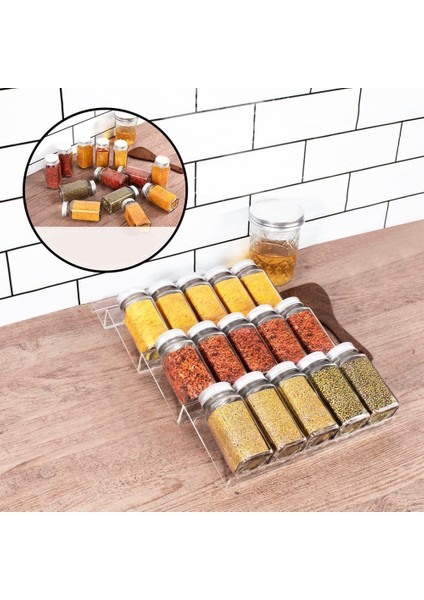 4 Katmanlı Çekmece Baharat Organizatör Akrilik Baharat Rafı Tepsi Baharat Şişesi Depolama Rafı Mutfak Çekmecesi Organizatör Siyah (Yurt Dışından) fırsatları