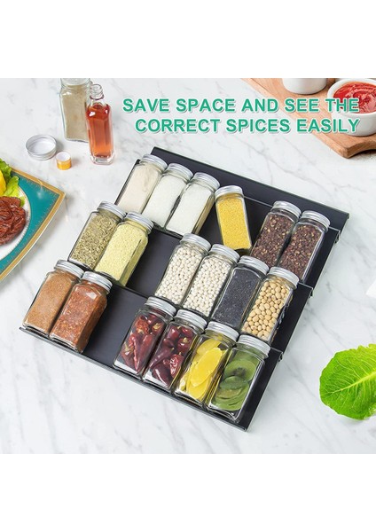 4 Katmanlı Çekmece Baharat Organizatör Akrilik Baharat Rafı Tepsi Baharat Şişesi Depolama Rafı Mutfak Çekmecesi Organizatör Siyah (Yurt Dışından) indirimleri